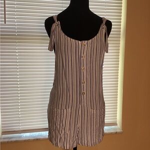 Xhilaration Blue and White Striped Jumpsuit